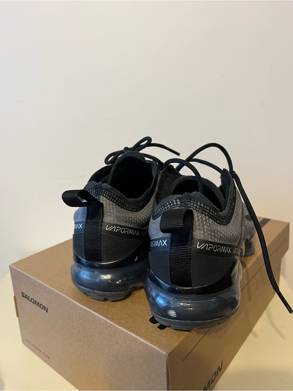 Nike Black and Charcoal VaporMax Running Shoes - Picture 2 of 4